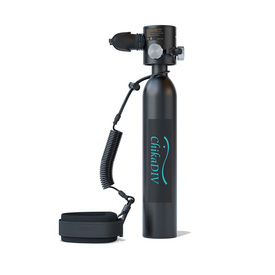 CHIKADIV 0.5l Mini Scuba Tank with 6 Minutes, Portable Diving Cylinder, Diving Tanks for Fishing, Snorkeling, and Emergency Rescue