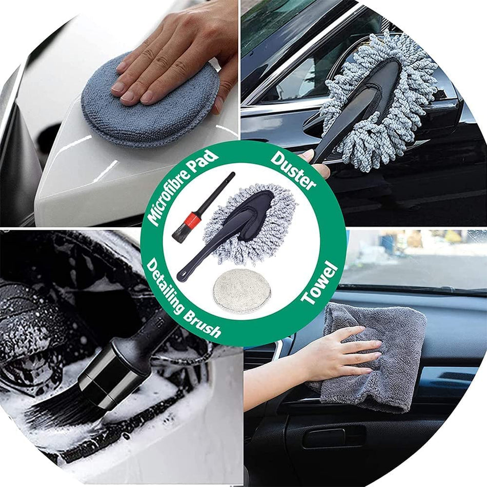 9Pcs Car Wash Cleaning Kit, Wheel Brush for Car Alloy Wheel Tyre Brush Cleaning, Automotive Detail Brushes Rim Cleaner,Car Detailing Brush Kit for Car Interior，Automotive Detail Brushes Rim Cleaner & Exterior,Wheels Engine Cleaning