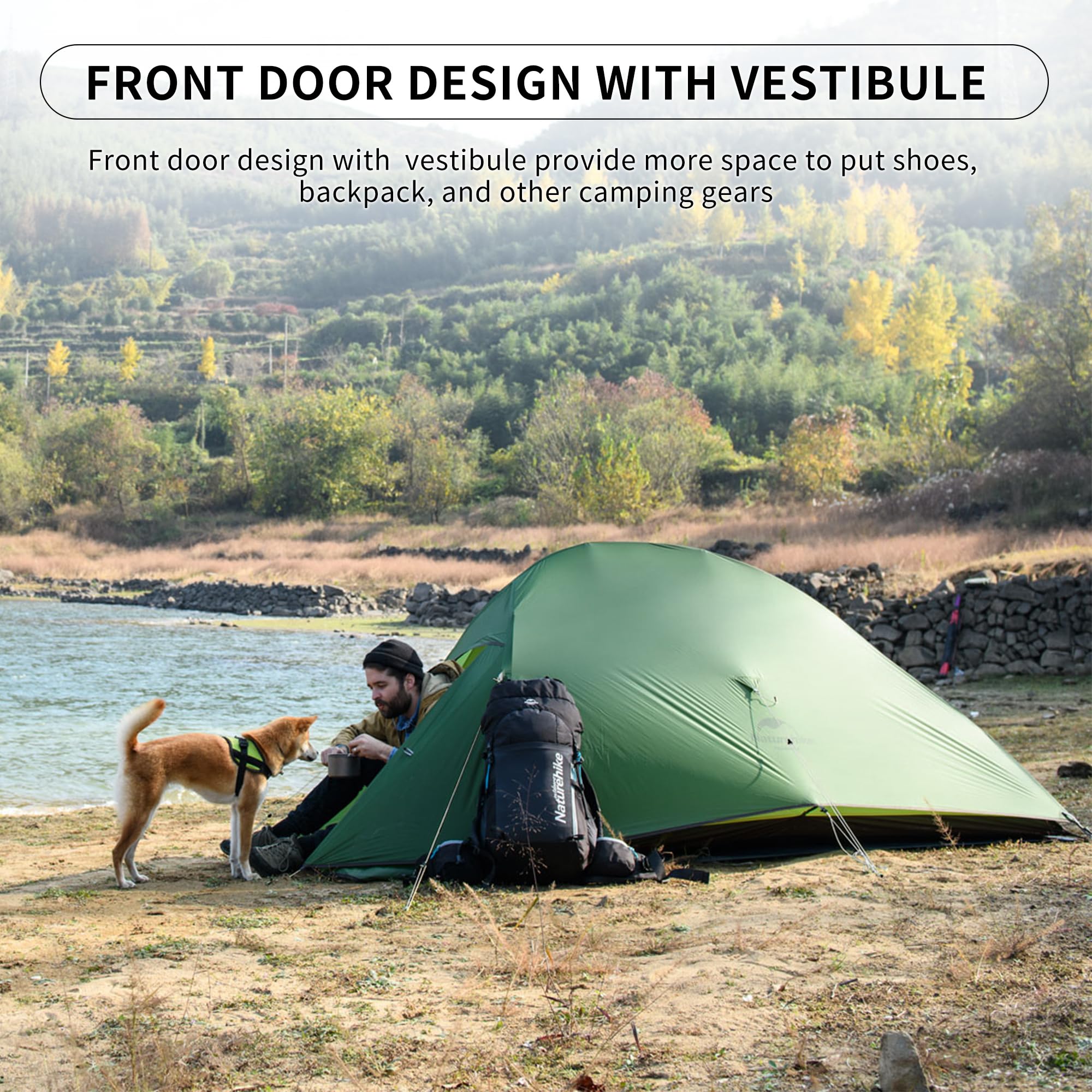 Naturehike Upgraded Cloud-Up 2 Person Backpacking Camping Tent