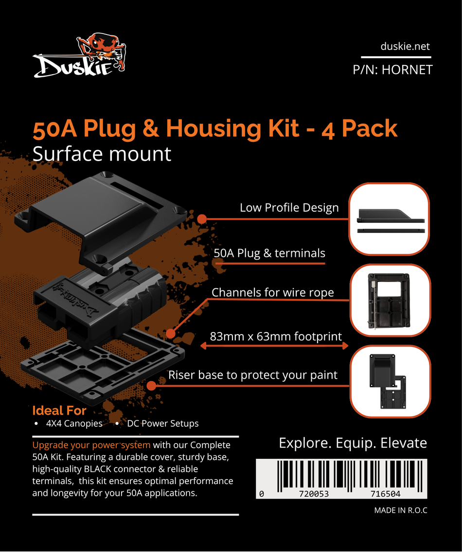 4PK BLACK COVER BASE & 50AMP CONNECTOR