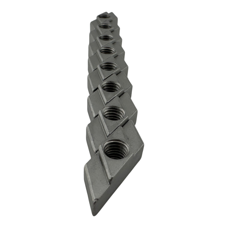 Duskie SS316 Stainless Steel M8 Channel Nuts (8pc Pack) designed for roof rack channels with a 10mm gap and 21mm chamber.