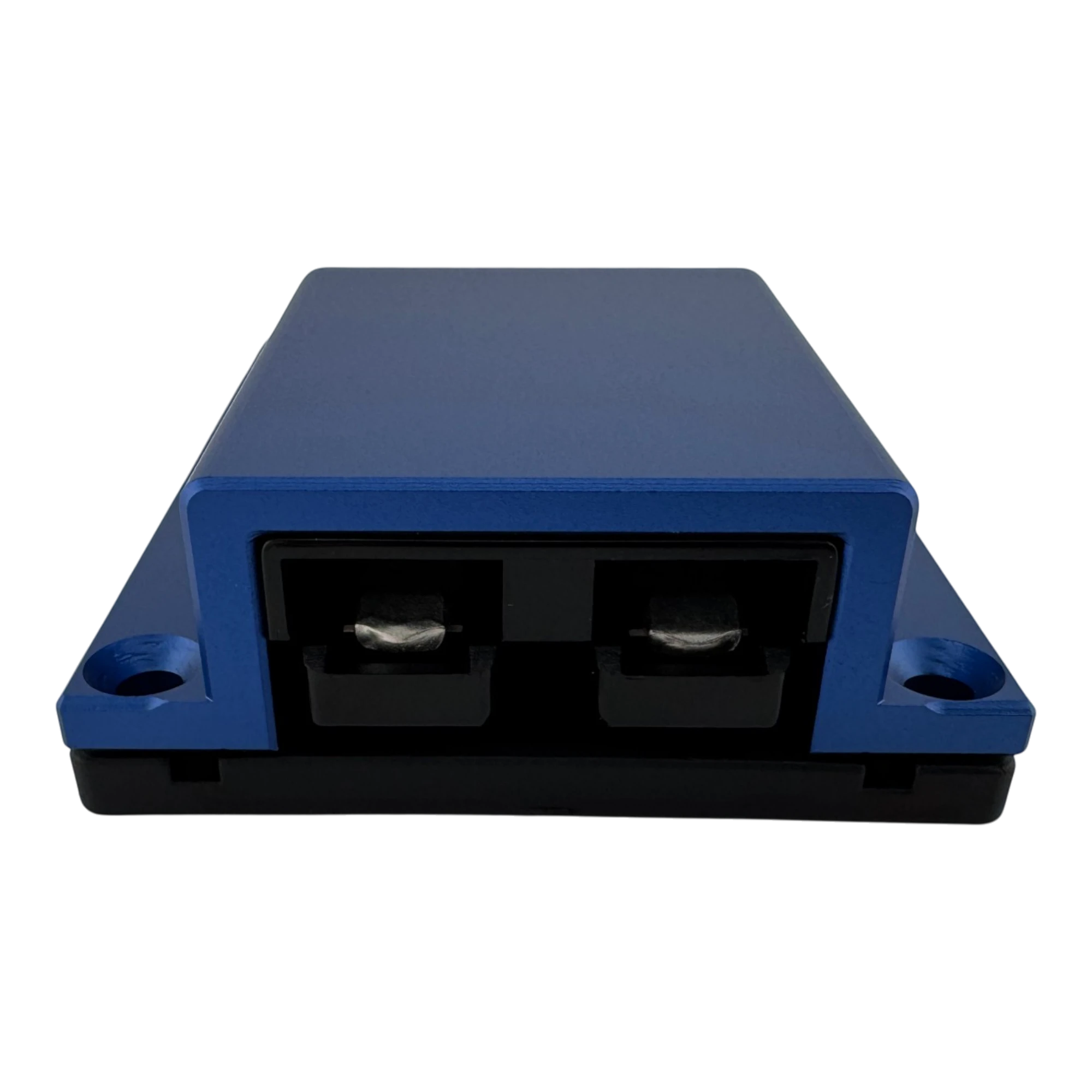 Duskie blue billet aluminium housing kit with 2-way 50A connector, ideal for 4x4 and canopies.