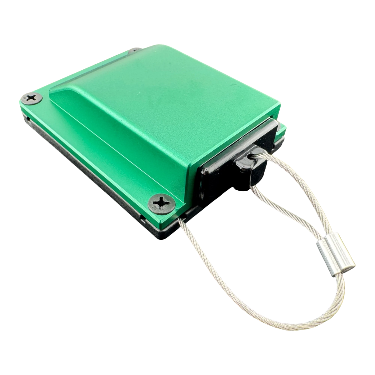 Duskie green billet aluminium housing kit with 2-way 50A connector and dust cap with wire rope.