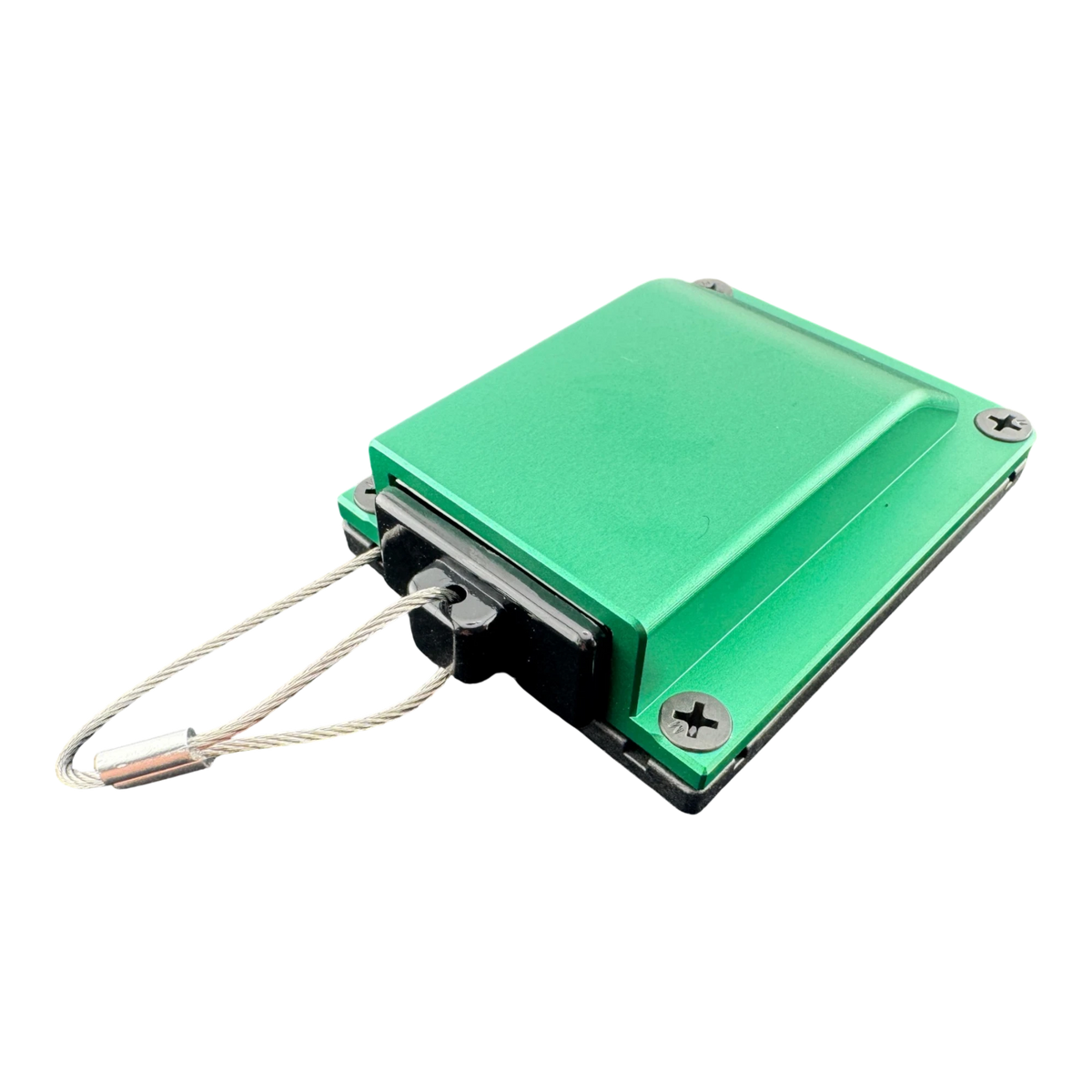 Duskie green billet aluminium housing kit with 2-way 50A connector and dust cap with wire rope.