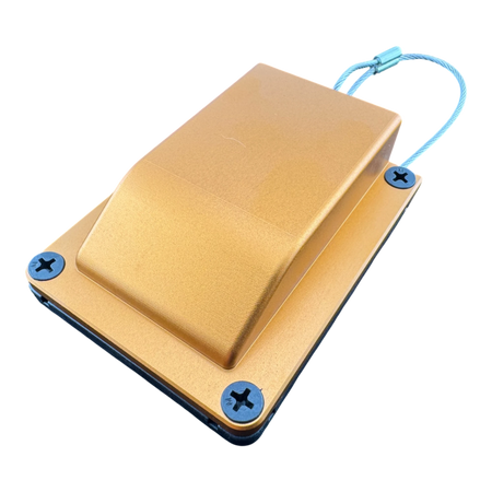 Duskie orange anodised billet aluminium housing kit with 2-way 50A connector and dust cap.