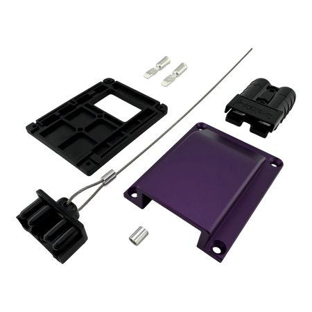 Duskie purple billet aluminium housing kit with 2-way 50A connector and dust cap for 4x4