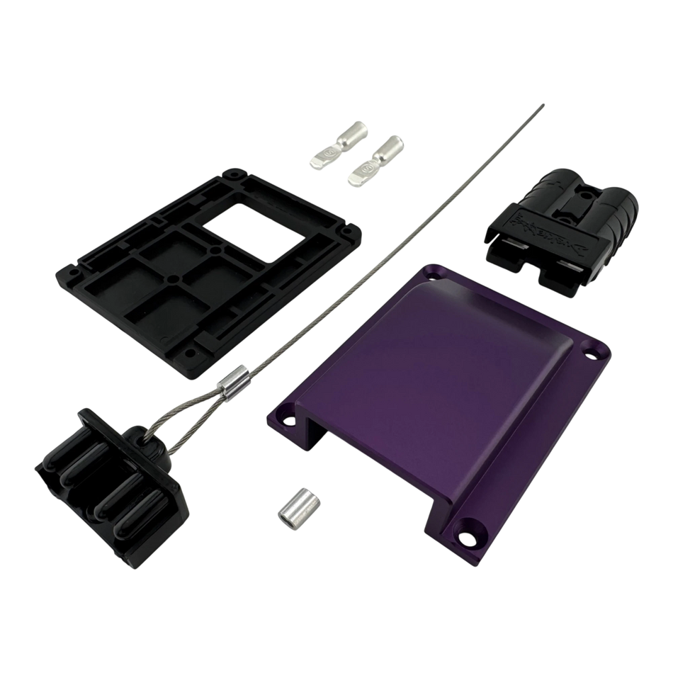 Duskie purple billet aluminium housing kit with 2-way 50A connector and dust cap for 4x4