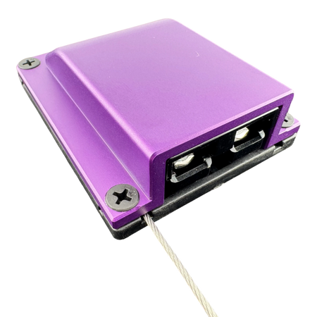 Duskie purple billet aluminium housing kit with 2-way 50A connector and dust cap tether