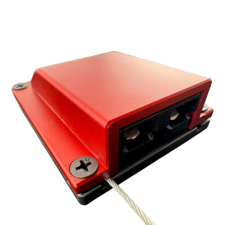 Duskie red billet aluminium housing kit with 2-way 50A connector, ideal for 4x4 and canopies.