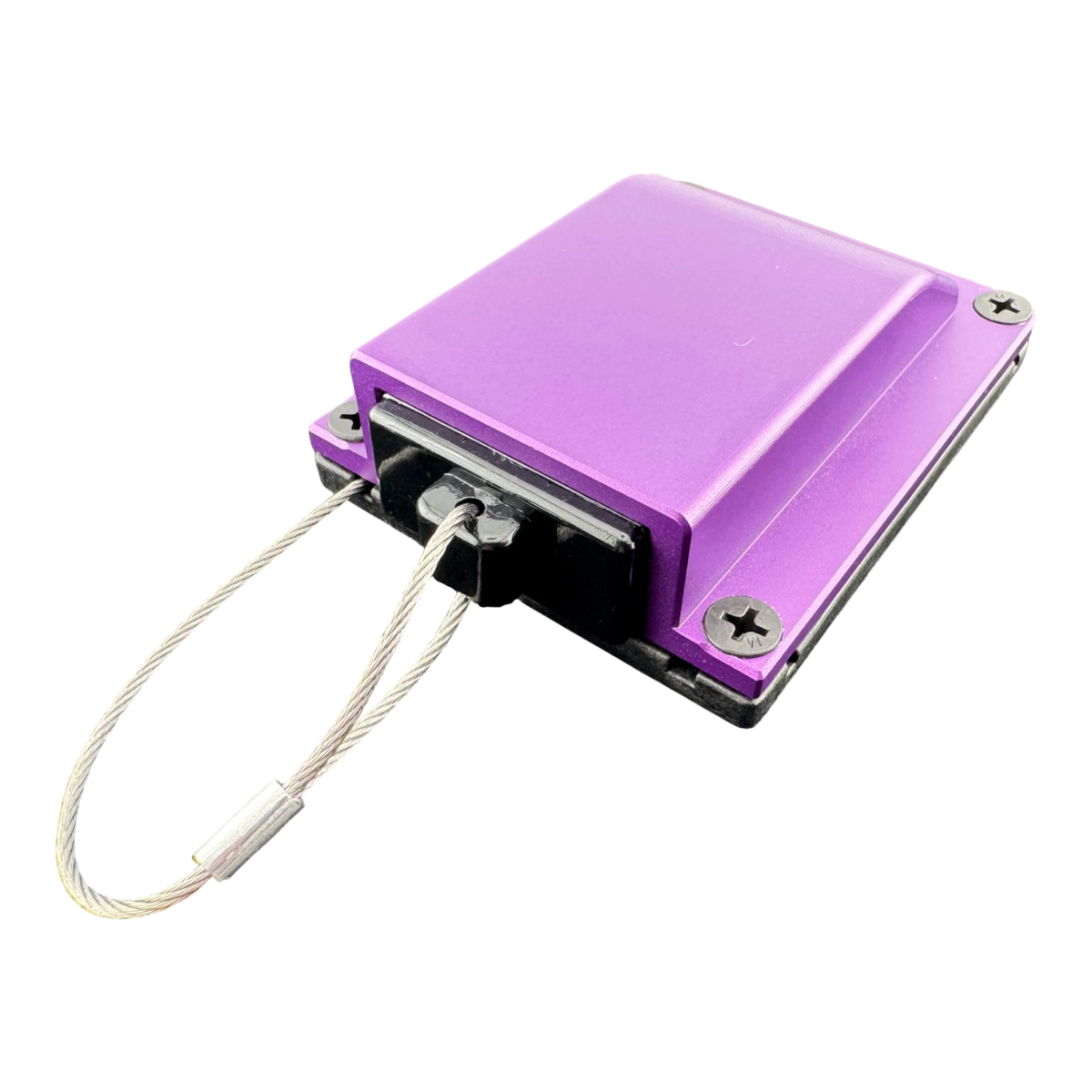 Duskie purple billet aluminium housing kit with 2-way 50A connector and dust cap tether. Heavy duty 12V solution.
