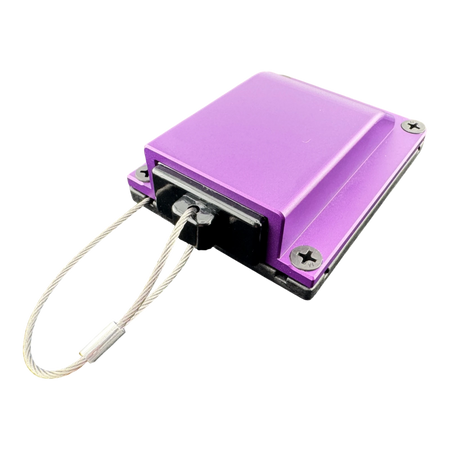 Duskie purple billet aluminium housing kit with 2-way 50A connector and dust cap tether. Heavy duty 12V solution.