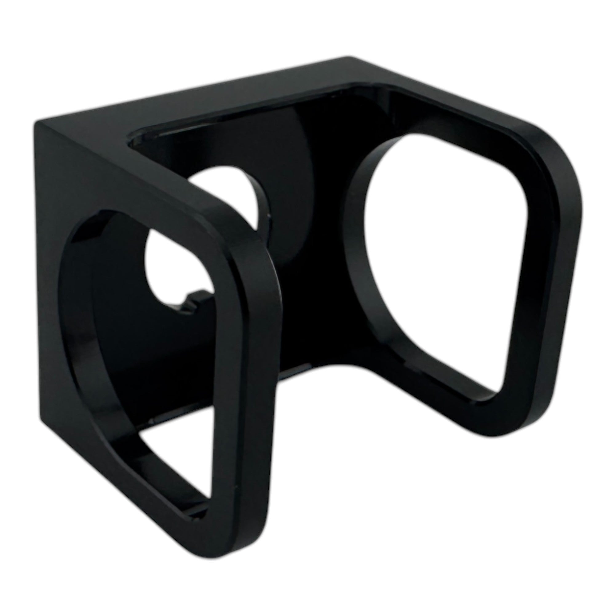 Duskie black anodized billet aluminum ISS-style toggle switch guard for automotive applications.