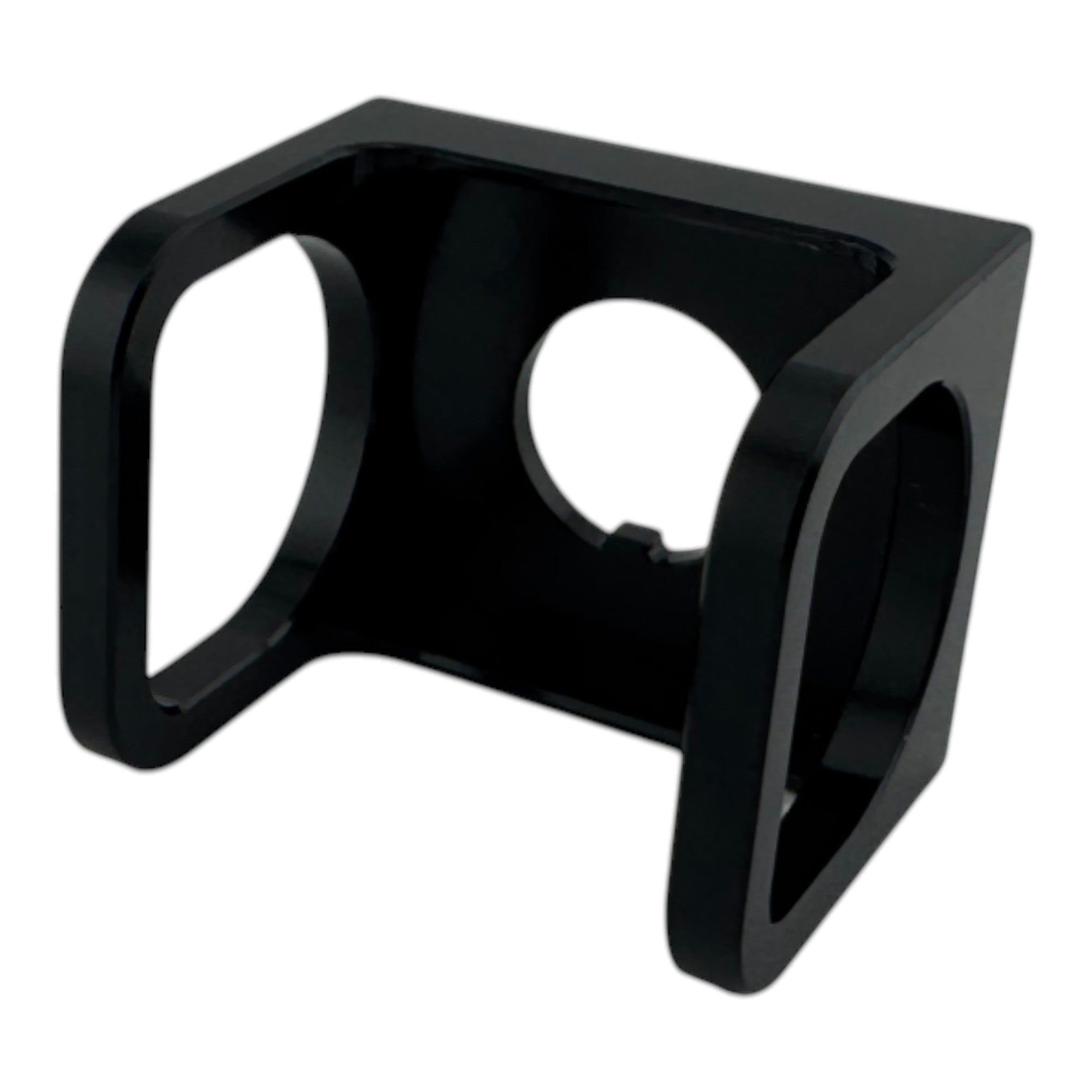 Duskie black anodized billet aluminum ISS-style toggle switch guard, designed to prevent accidental activation.