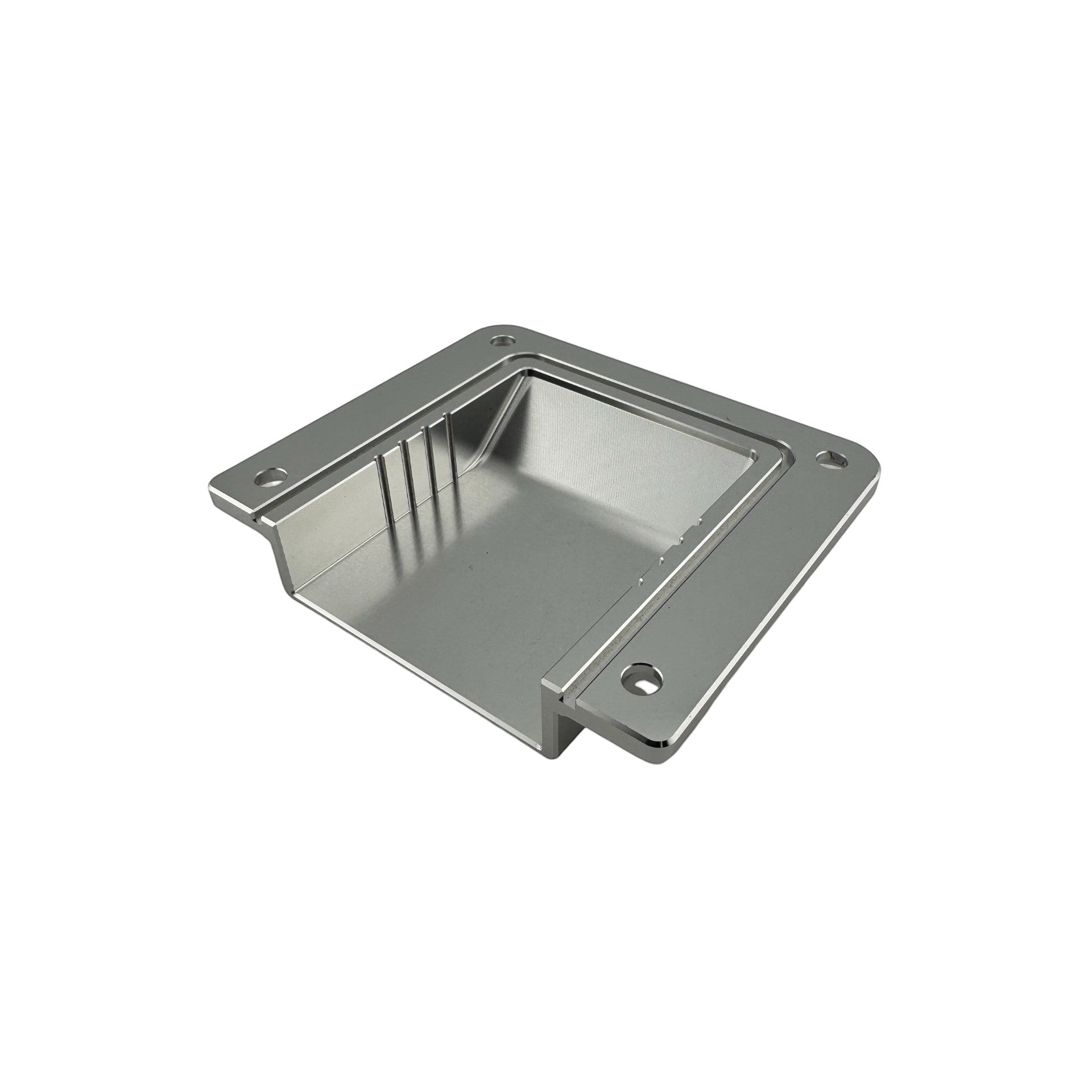 Duskie silver billet aluminum cover for 3-way 50A Anderson connector with stainless hardware.