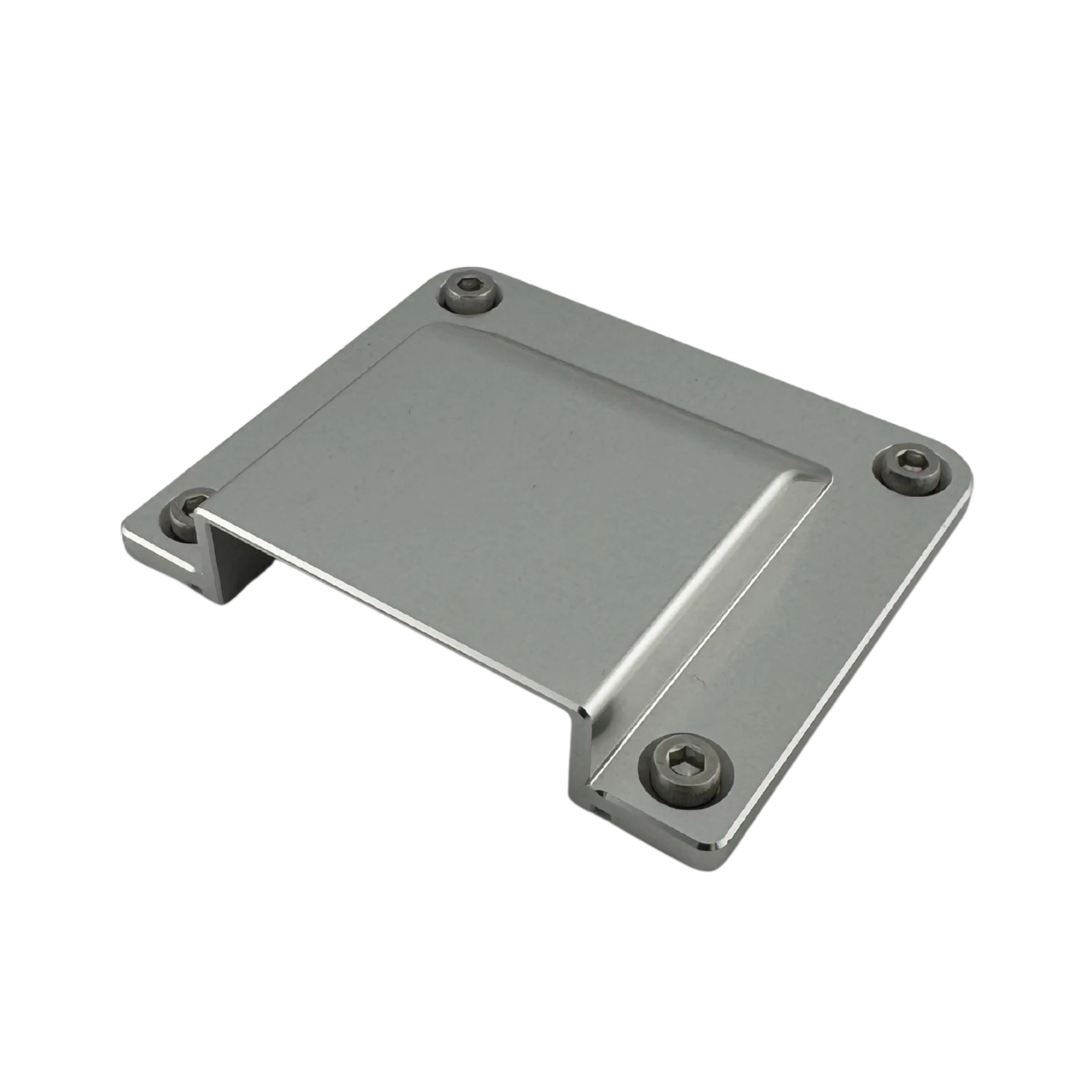 Duskie silver billet aluminum cover for 3-way 50A Anderson connector with stainless hardware.