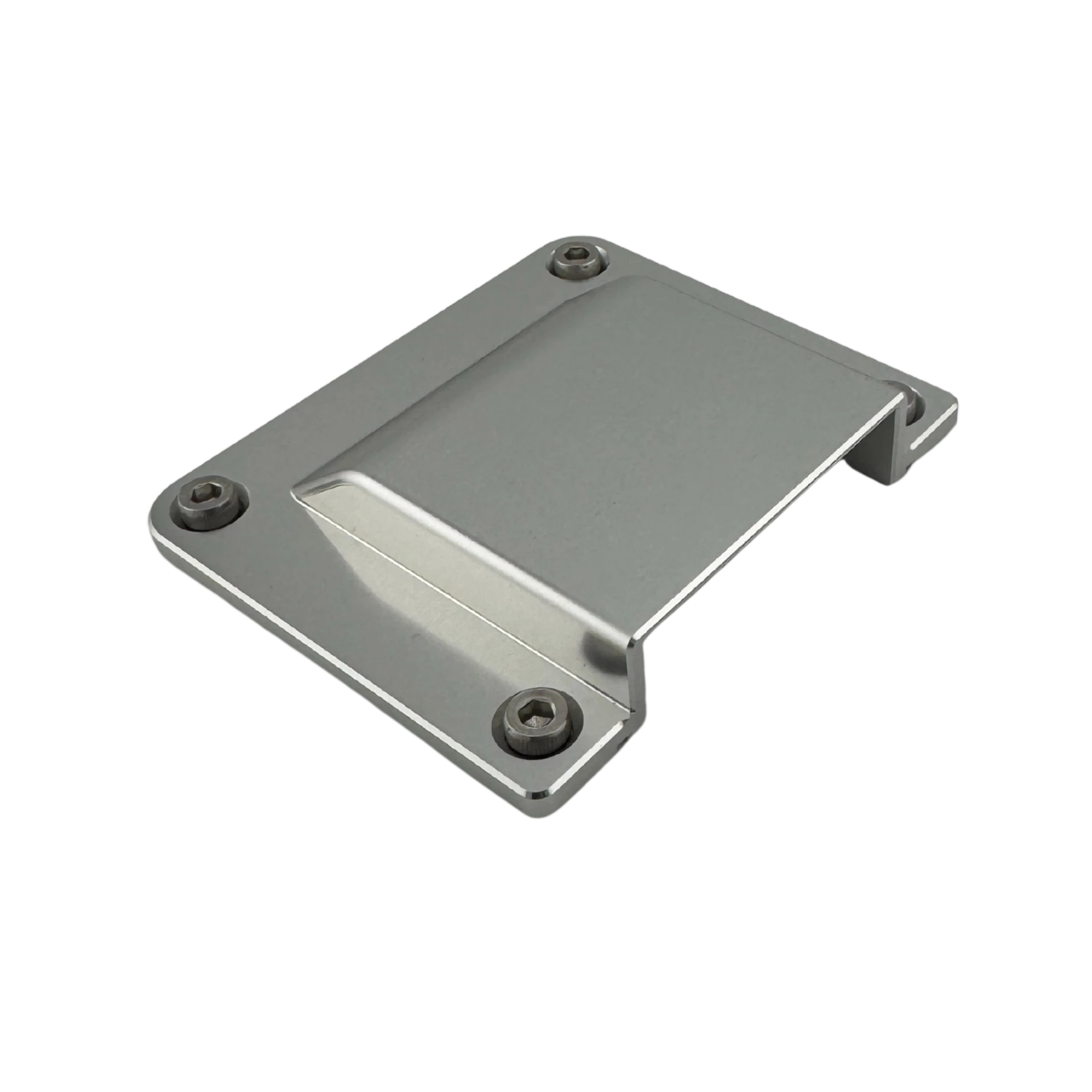 Duskie silver billet aluminum cover for 3-way 50A Anderson connector with stainless hardware.