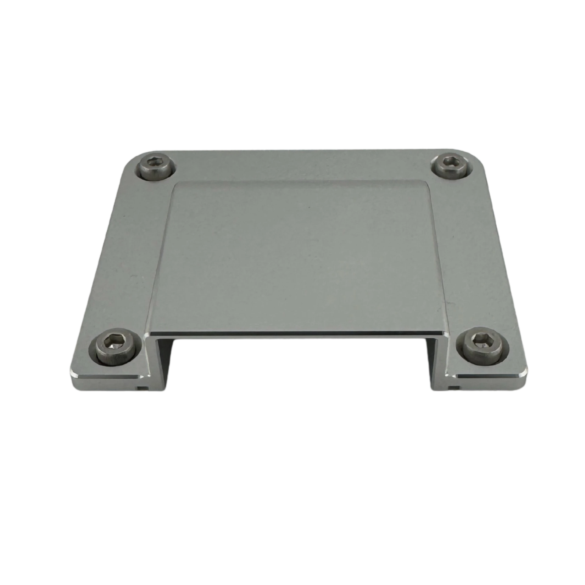 Duskie silver billet aluminum cover for 3-way 50A Anderson connector with stainless hardware.