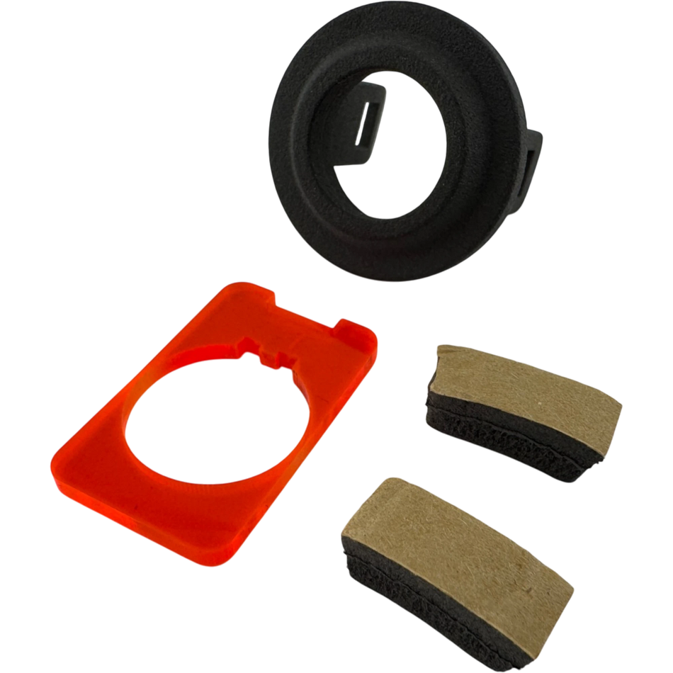 Duskie 4-Pack Sensor Relocator Housings for Toyota Hilux 2026+, black nylon, orange spacer, adhesive foam tape