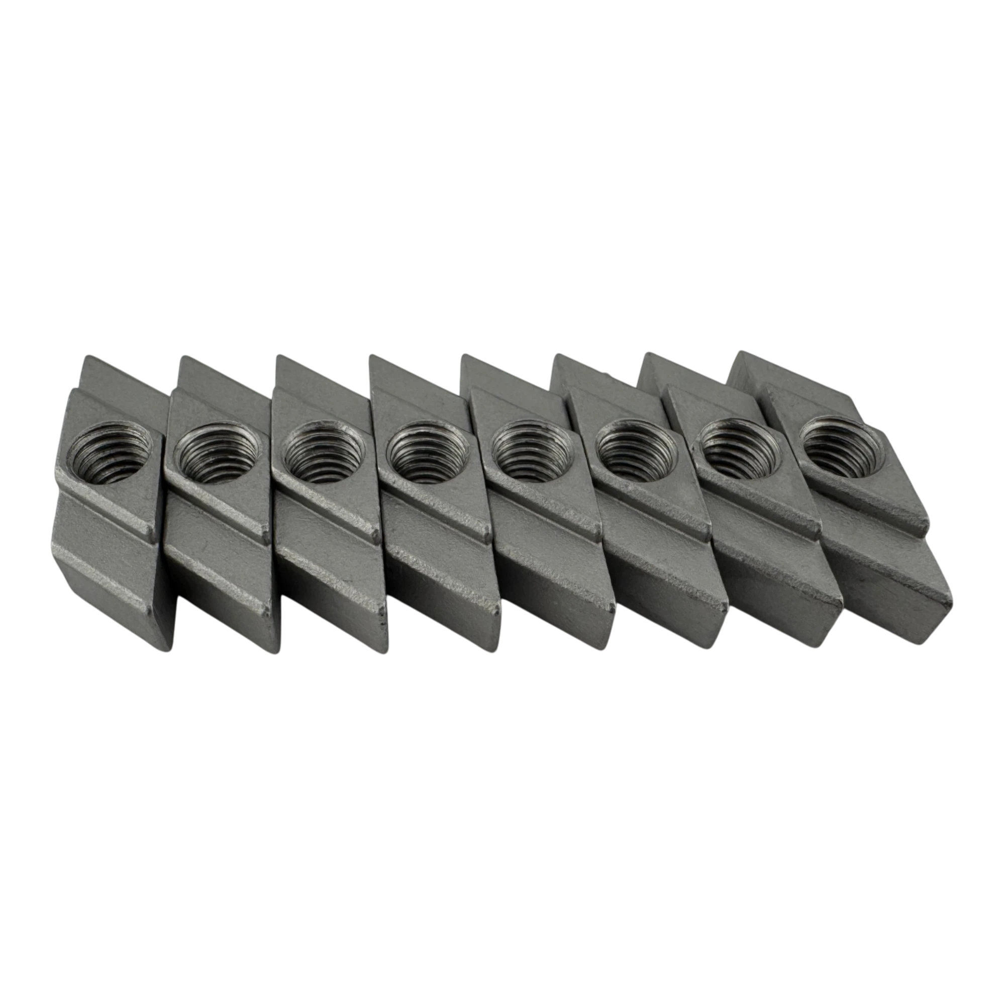 Duskie SS316 M8 channel nuts, 8-pack, for roof racks with 10mm gap and 21mm chamber. Stainless steel.