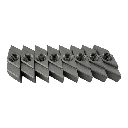 Duskie SS316 M8 channel nuts, 8-pack, for roof racks with 10mm gap and 21mm chamber. Stainless steel.