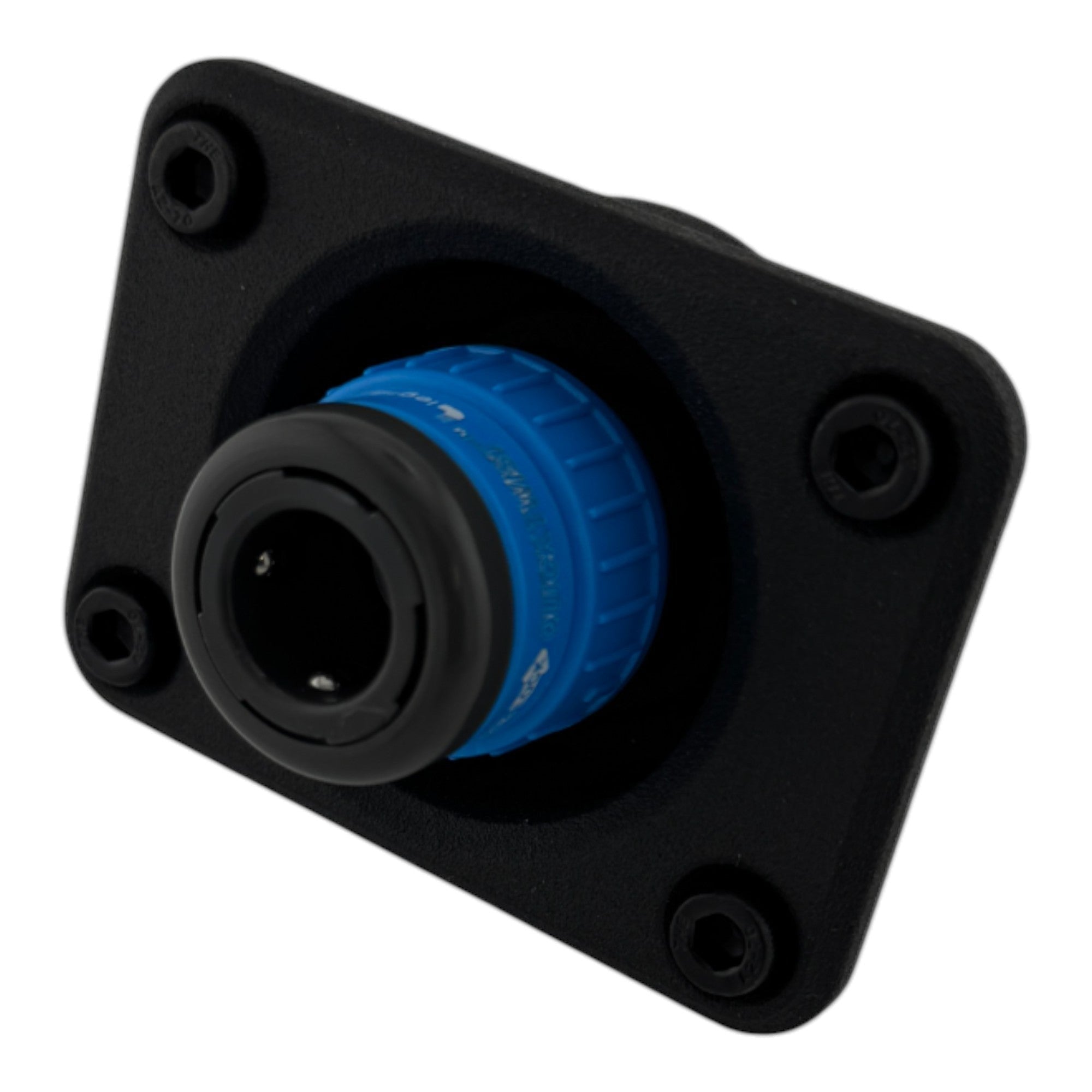 Duskie Nitto Legris coupler with blue twist-lock mechanism and black panel, 12mm barb fitting.