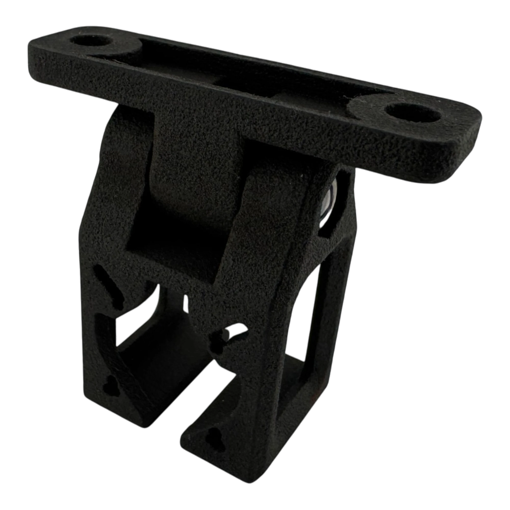 Duskie black textured nylon hinged adjustable reverse camera relocation bracket for aftermarket ute trays.
