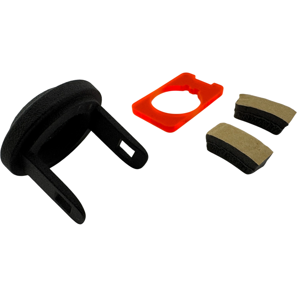 Duskie 4-pack black nylon sensor relocator housings with orange spacer and adhesive tape for Toyota Hilux 2026+