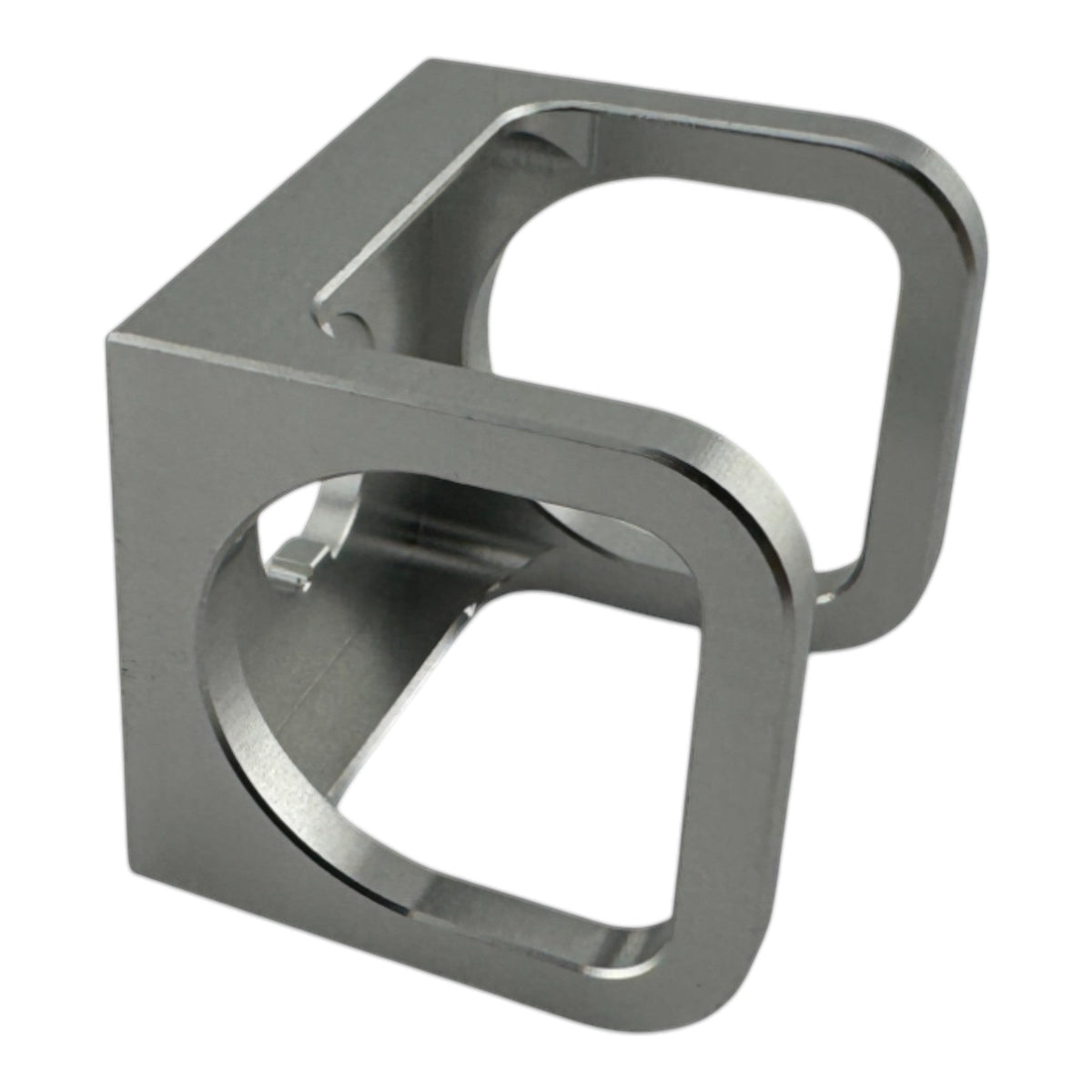 Duskie silver anodized billet aluminum ISS-style toggle switch guard with hinged cover for preventing accidental activation.
