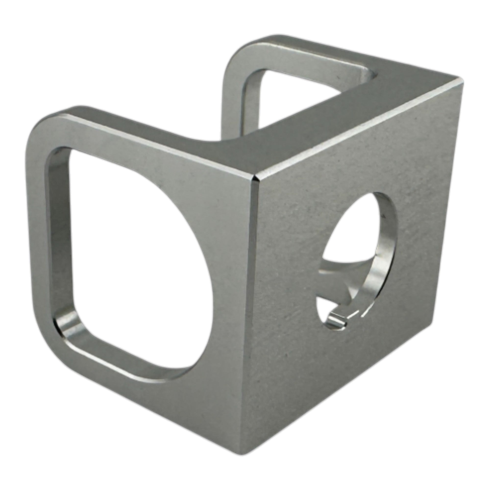 Duskie silver billet aluminum ISS-style toggle switch guard with hinged cover for preventing accidental activation.