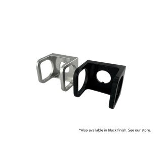 Duskie silver billet aluminum ISS-style toggle switch guard with hinged cover for preventing accidental activation.