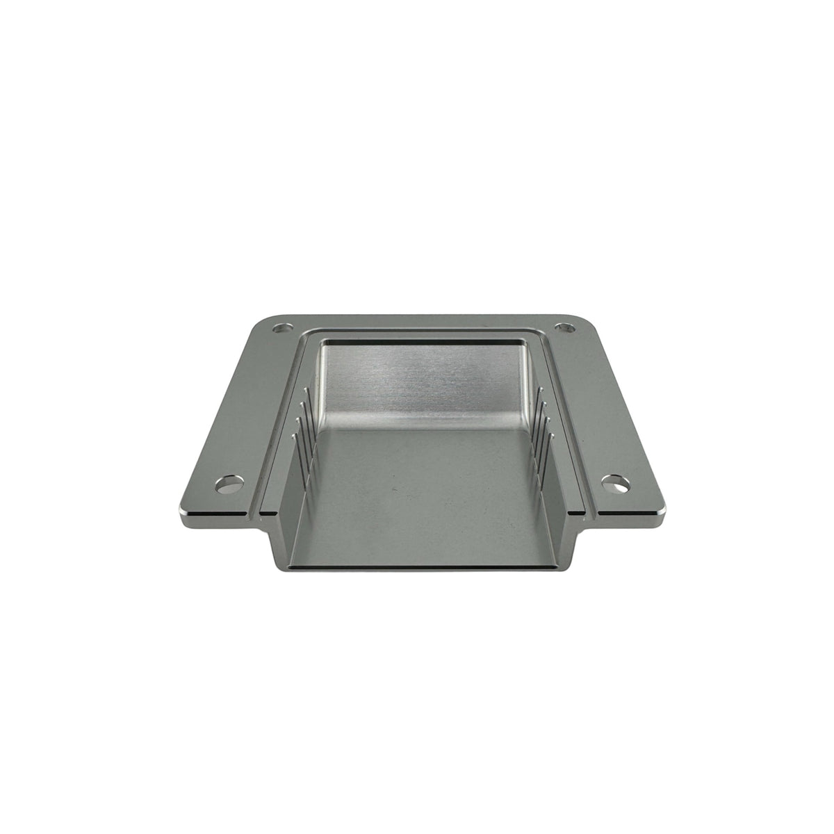 Duskie silver billet aluminum cover for 3-way 50A Anderson connector with stainless hardware.