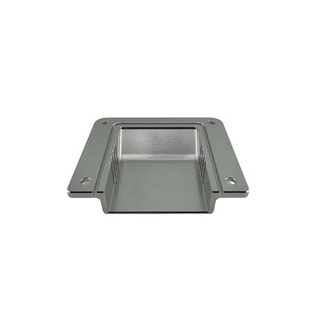 Duskie silver billet aluminum cover for 3-way 50A Anderson connector with stainless hardware.