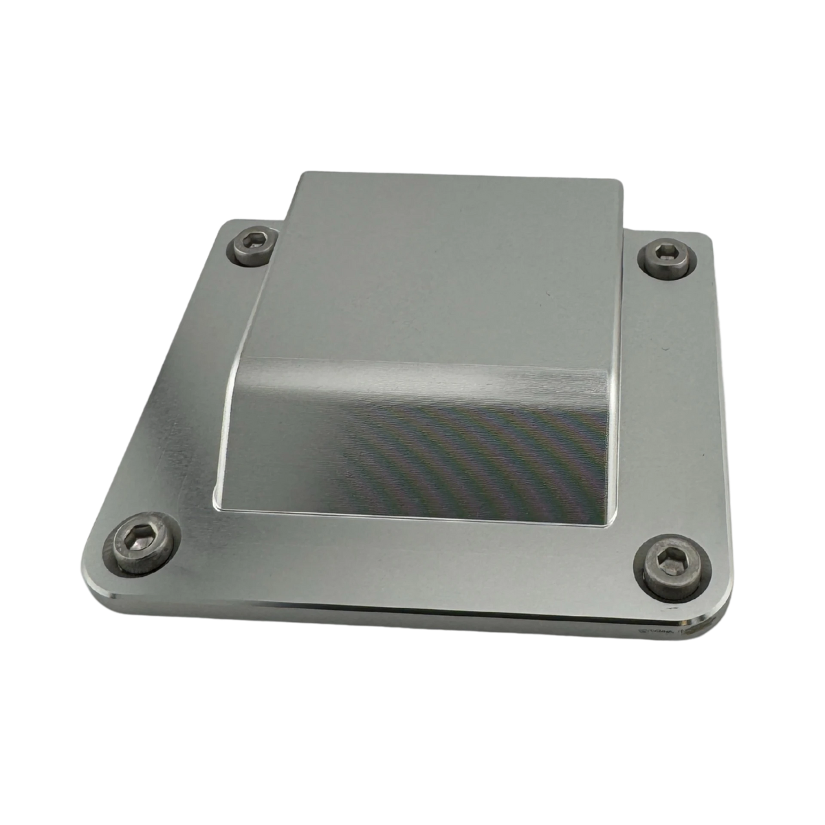 Duskie silver billet aluminum cover for 3-way 50A Anderson connector with stainless hardware.