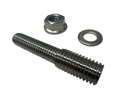 Duskie M10 to M8 stainless steel threaded stud with washer and nut for smart shunt expansion.