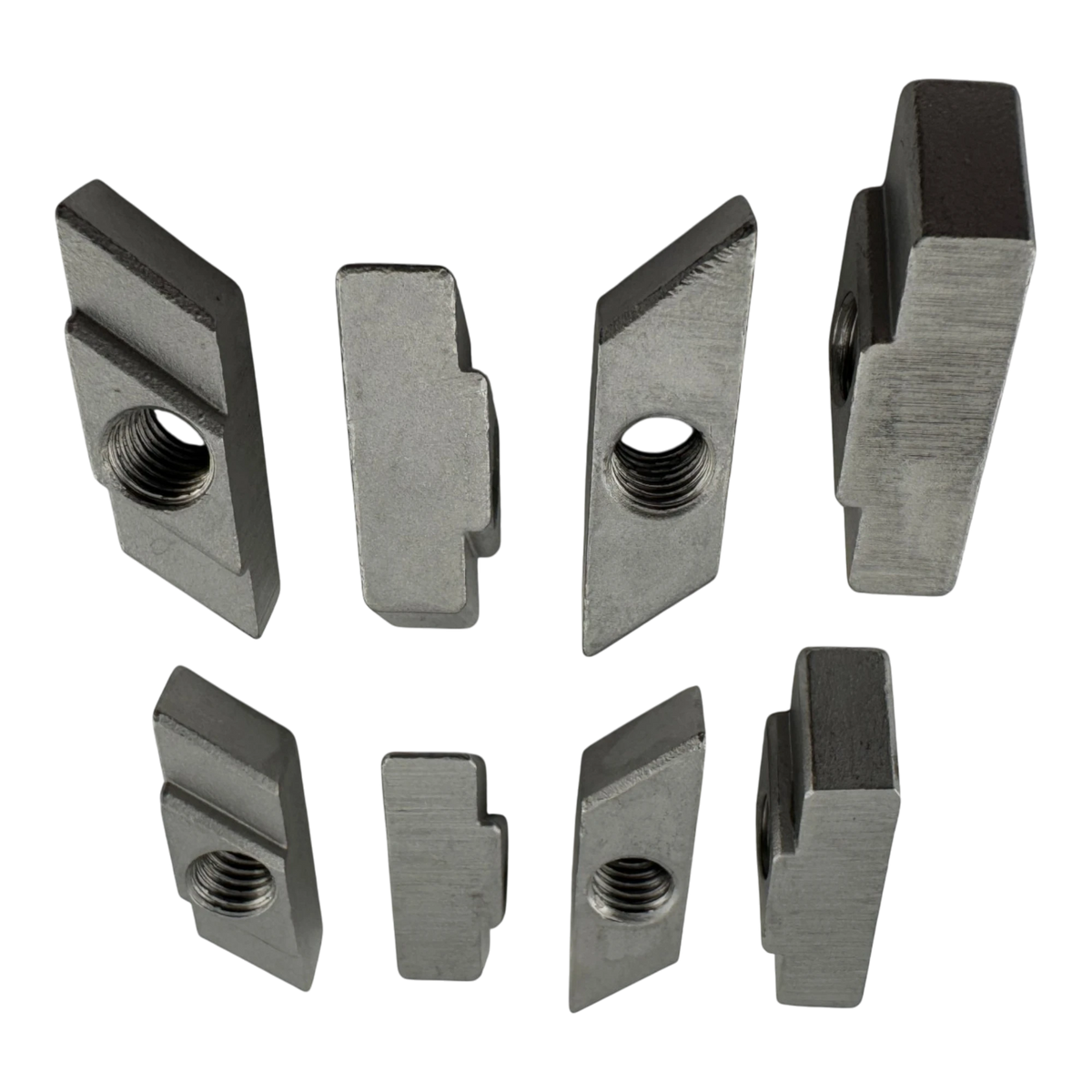 Duskie SS316 stainless steel M8 channel nuts for roof racks with 10mm gap and 21mm chamber. 8-piece pack.