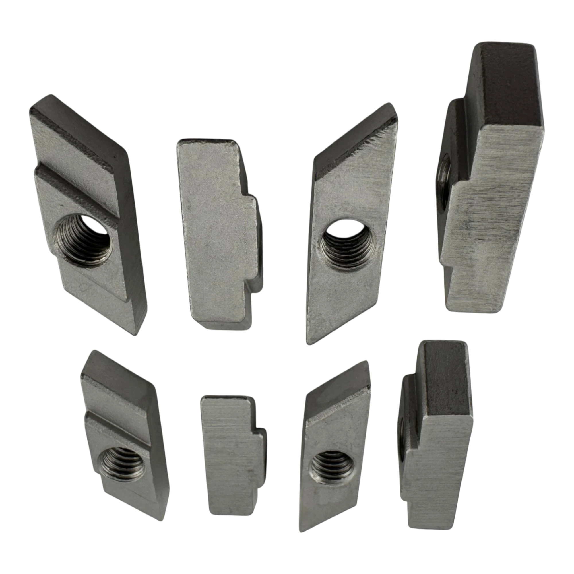 Duskie SS316 stainless steel M8 channel nuts for roof racks with 10mm gap and 21mm chamber. 8-piece pack.
