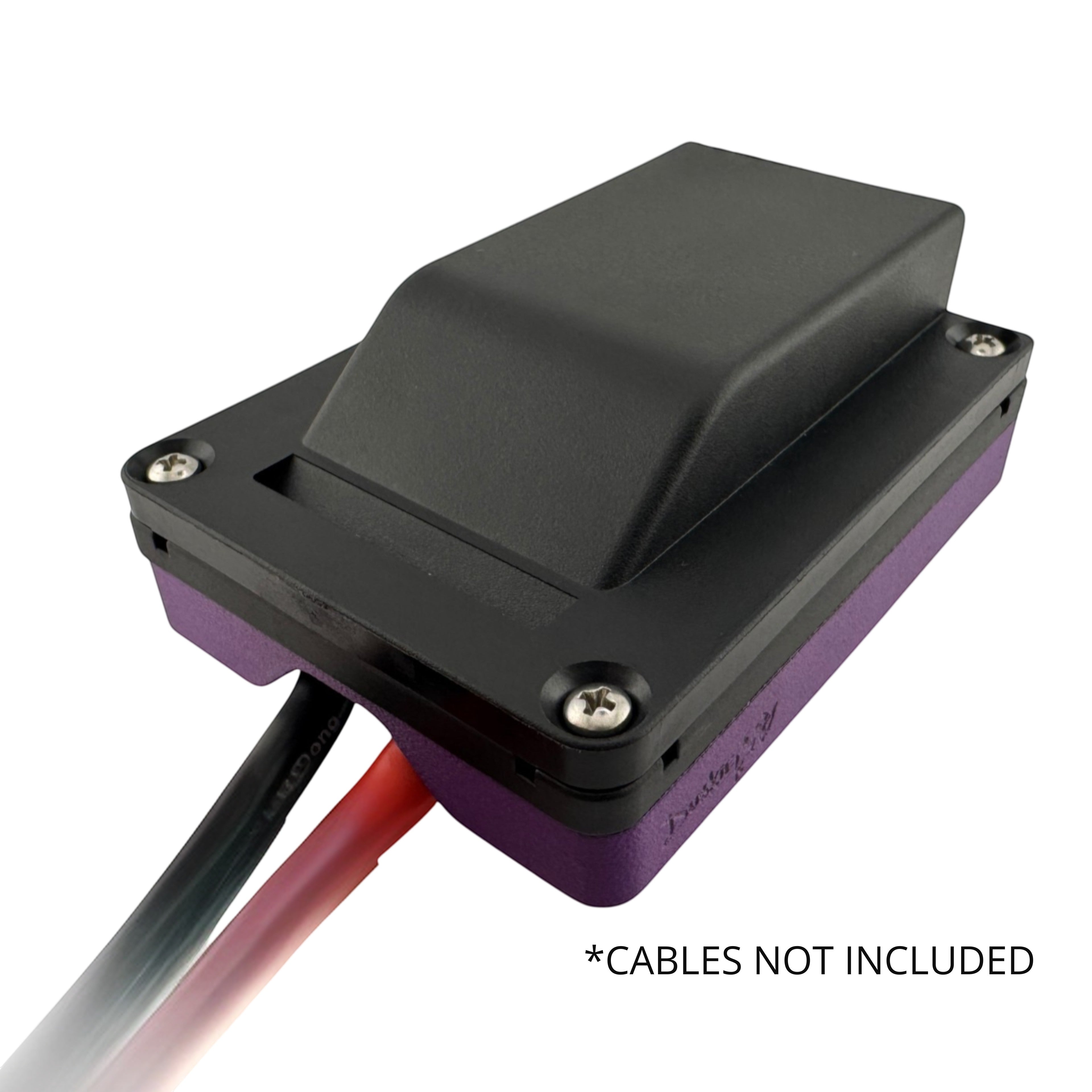 DuskieHere heavy-duty nylon 50A connector roof rack mount in black and purple, designed for rooftop tents and solar power.